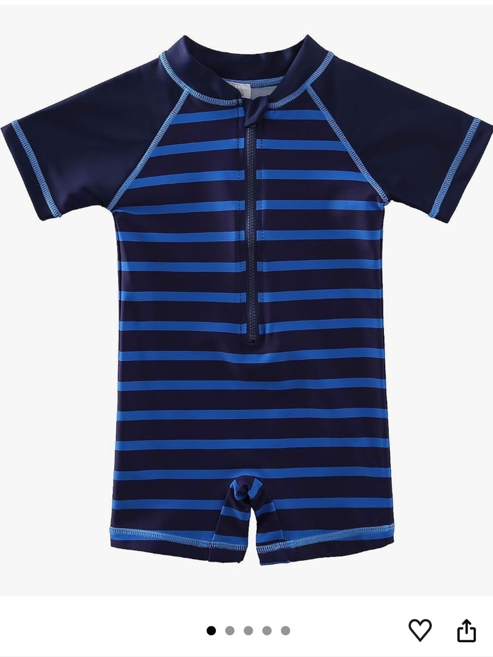 Boys Navy and Blue Striped Short Sleeve Swim Suit size 18-24M BNWT
